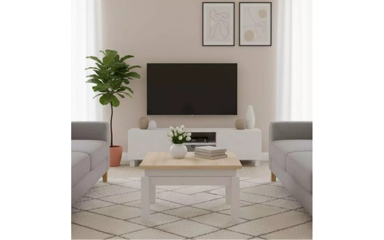 Стіл-трансформер B-Fly Дуб сонома/Білі ноги - Фото